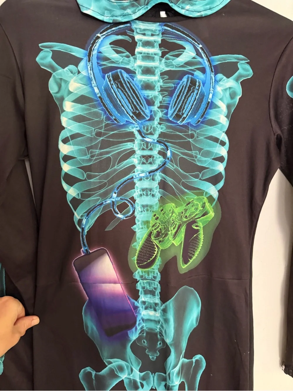 H&M Kids X-Ray DJ Skeleton Halloween Costume Size 12/14